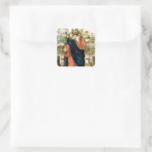 Der gute Hirte Quadratischer Aufkleber (Tasche)