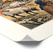 Der Gute Hirte — Ukiyo-e Poster (Ecke)