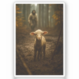 Der gute Hirte und das verlorene Lamm – Jesus & La Aufkleber