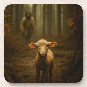 Der gute Hirte und das verlorene Lamm – Jesus & La Getränkeuntersetzer