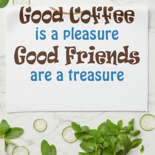 Der gute Kaffee und die Freunde Geschirrtuch (Gefaltet)