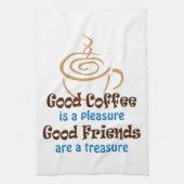 Der gute Kaffee und die Freunde Geschirrtuch (Vertikal)