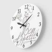 Der gute Koch sagt "Bon Appetit"! Große Wanduhr (Winkel)