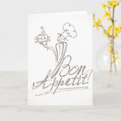 Der gute Koch sagt "Bon Appetit"! Grußkarte Karte (Gelbe Blume)