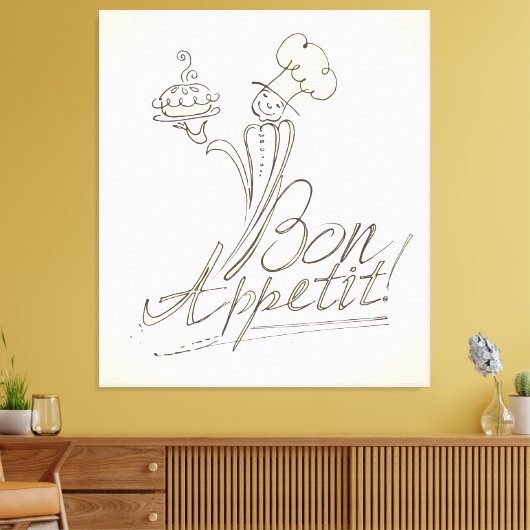 Der gute Koch sagt "Bon Appetit"! Leinwanddruck (Insitu (Wohnzimmer))