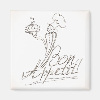 Der gute Koch sagt "Bon Appetit"! Magnet