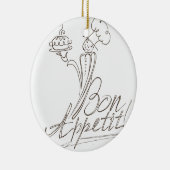 Der gute Koch sagt "Bon Appetit"! Ornamentrunde Keramik Ornament (Rechts)