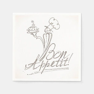 Der gute Koch sagt "Bon Appetit"! Serviette