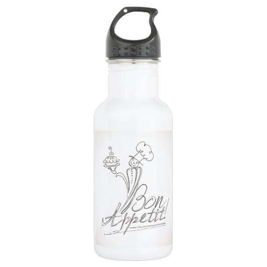 Der gute Koch sagt "Bon Appetit"! Trinkflasche (Vorderseite)