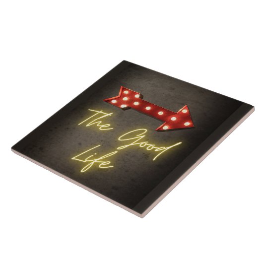 Der "Gute-Leben-Neon-Pfeil" Fliese (Seite)