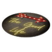 Der "Gute-Leben-Neon-Pfeil" Schneidebrett (Ecke)