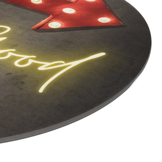 Der "Gute-Leben-Neon-Pfeil" Schneidebrett (Ecke)