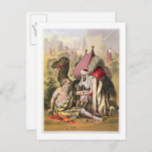 Der gute Samariter aus einer Bibel, gedruckt von E Postkarte (Vorne/Hinten)