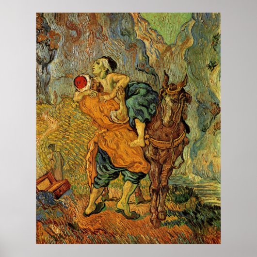Der gute Samariter nach Delacroix von van Gogh Poster (Vorne)