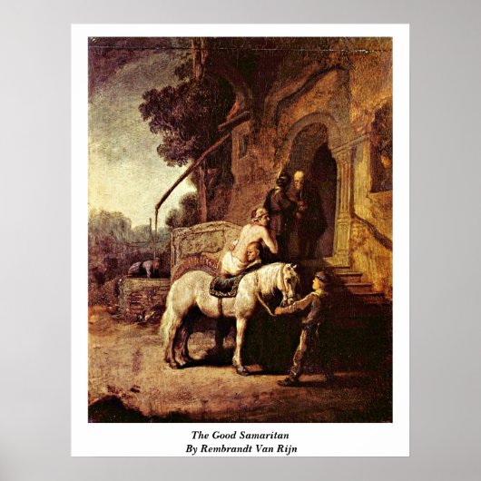Der gute Samariter von Rembrandt Van Rijn Poster (Vorne)