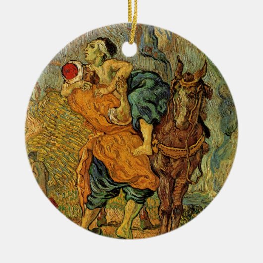 Der gute Samariter von Vincent van Gogh Keramik Ornament (Vorne)