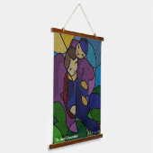 Der gute Samariter: Wandteppich Mit Holzrahmen (Gewinkelt)