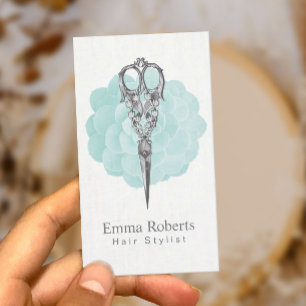 Der Haar-Stylist, der Vintag ist, Scissor den Visitenkarte
