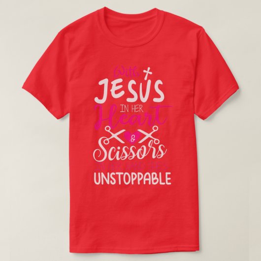 Der Haarburke spendet Jesus in der Herzschere in d T-Shirt (Design vorne)
