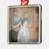Der Haarstil (von Berthe Morisot) Ornament Aus Metall (Links)