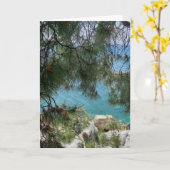 Der Hafen am Hafen von Skiathos. Leer. Karte (Gelbe Blume)