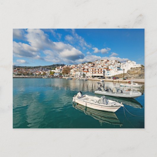 Der Hafen auf der Insel Skopelos, Griechenland Postkarte (Vorderseite)