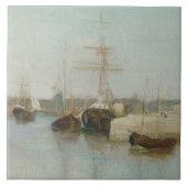 Der Hafen bei Lorient, 1869 (Öl auf Leinwand) Fliese (Vorderseite)