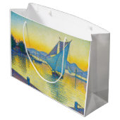 Der Hafen bei Sunset, Signac Große Geschenktüte (Rückseite Schrägansicht)