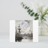 Der Hafen, Fecamp von Eugene Boudin Postkarte (Stehend Vorderseite)