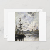 Der Hafen, Fecamp von Eugene Boudin Postkarte (Vorne/Hinten)