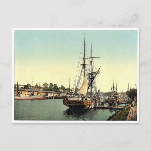 Der Hafen, Lubeck, Deutschland Klassiker Fotochrom Postkarte (Vorderseite)