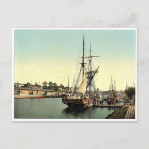 Der Hafen, Lübeck, Deutschland klassisches Photoch Postkarte