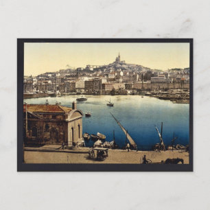 Der Hafen, Marseilles, Frankreich Vintage Photochr Postkarte