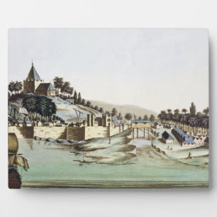 Der Hafen und die Stadt Malacca, Malaysia, illustr Fotoplatte