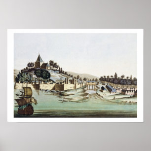 Der Hafen und die Stadt von Malakka, Malaysia, Poster