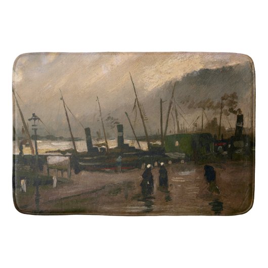 Der Hafen von Amsterdam von Vincent Gogh Badematte (Vorderseite)