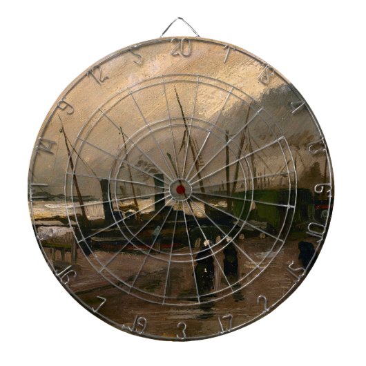 Der Hafen von Amsterdam von Vincent Gogh Dartscheibe (vorne)