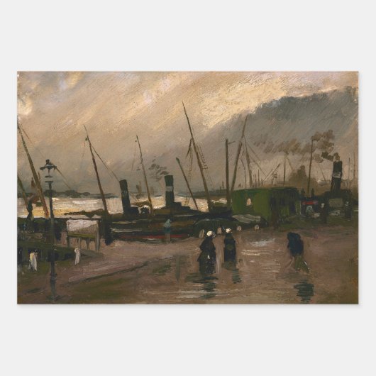Der Hafen von Amsterdam von Vincent Gogh Geschenkpapier Set (Vorderseite 3)
