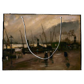 Der Hafen von Amsterdam von Vincent Gogh Große Geschenktüte (Rückseite)