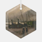 Der Hafen von Amsterdam von Vincent Gogh Ornament Aus Glas (Vorderseite)
