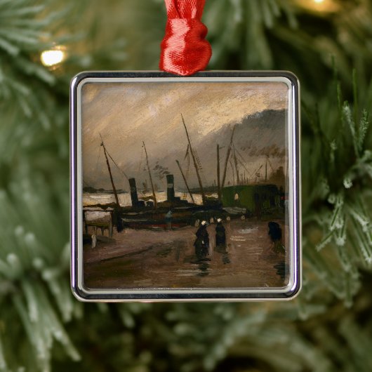 Der Hafen von Amsterdam von Vincent Gogh Ornament Aus Metall (Baum)