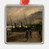 Der Hafen von Amsterdam von Vincent Gogh Ornament Aus Metall (Vorne)