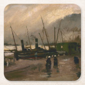 Der Hafen von Amsterdam von Vincent Gogh Rechteckiger Pappuntersetzer (Vorderseite)