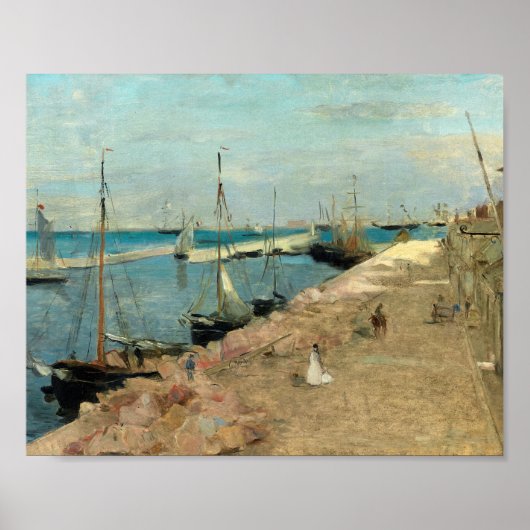 Der Hafen von Cherbourg | Berthe Morisot Poster (Vorne)