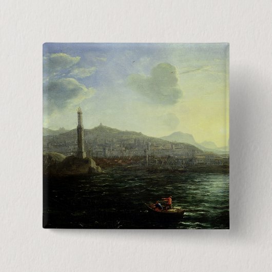Der Hafen von Genua, Meer Ansicht Button (Vorderseite)