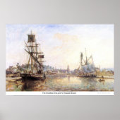 Der Hafen von Honfleur von Claude Monet Poster (Vorne)
