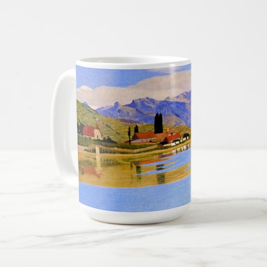 Der Hafen von Pully, feine Kunst, Kaffeetasse (Vorderseite Links)
