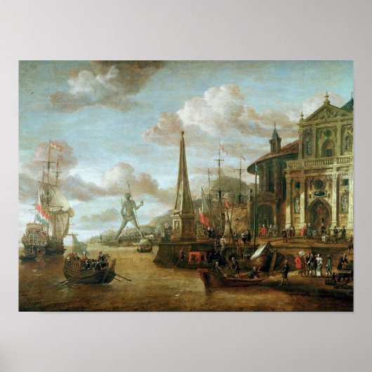 Der Hafen von Rhodos Poster (Vorne)
