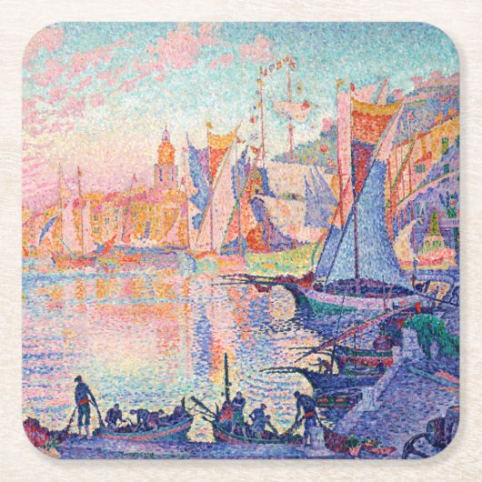 Der Hafen von Saint-Tropez, Signac Rechteckiger Pappuntersetzer (Vorderseite)