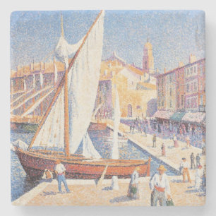 Der Hafen von Saint-Tropez (Südfrankreich) Steinuntersetzer